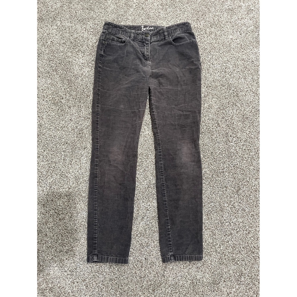 Boden Corduroy Pants Womens 6P Gray Straight Leg Stretch Cord Cords‎ Charcoal
